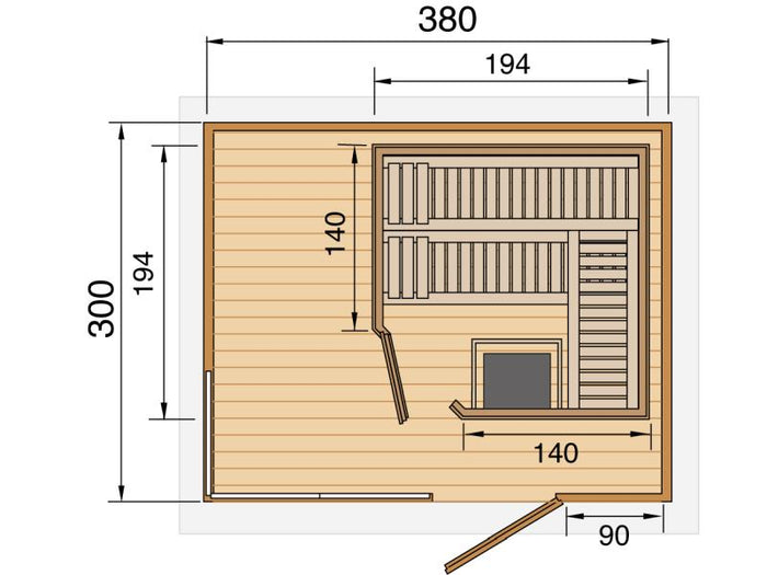 Weka Saunahaus Cubilis inkl. 7,5 kW OS