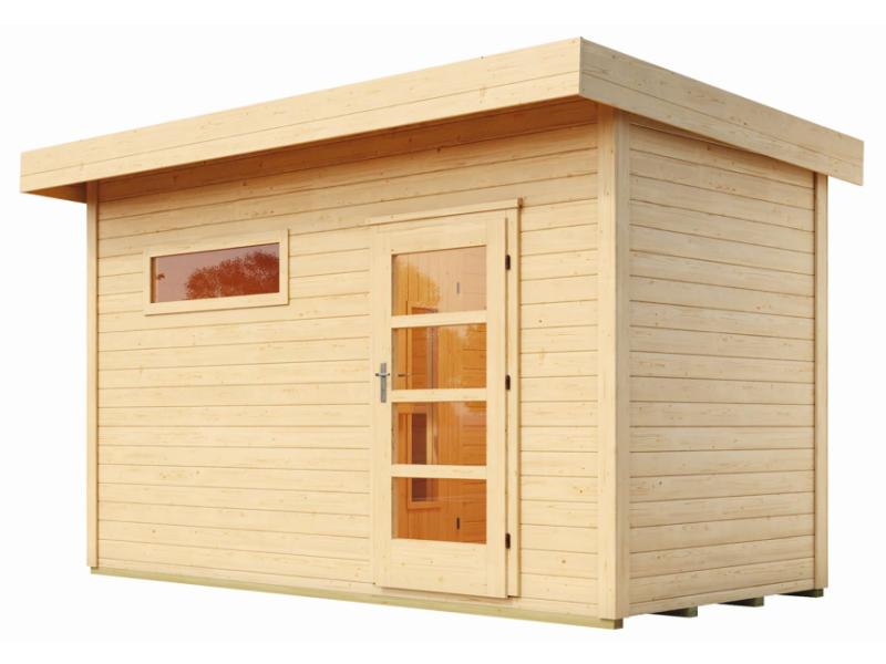 Weka Saunahaus Farsund, inkl. 9 kW Ofen digitale Steuerung (OS), mit Vorraum