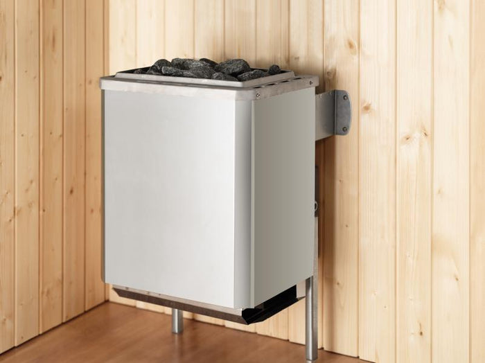 Weka Saunahaus Farsund, inkl. 9 kW Ofen digitale Steuerung (OS), mit Vorraum und Fenster