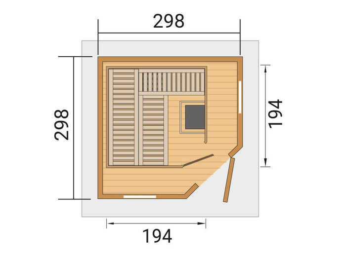 Weka Saunahaus Kurikka inkl. 9 kW Kompakt Ofen