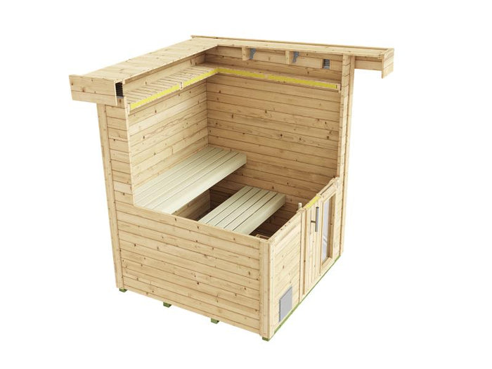 Weka Saunahaus Naantali inkl. 9 kW BioS mit externer Steuerung