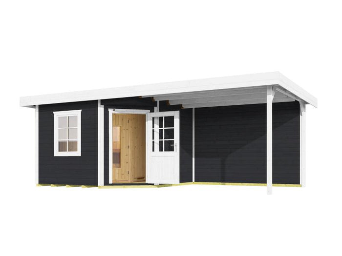 Weka Saunahaus Salo 28 mm anthrazit/weiß