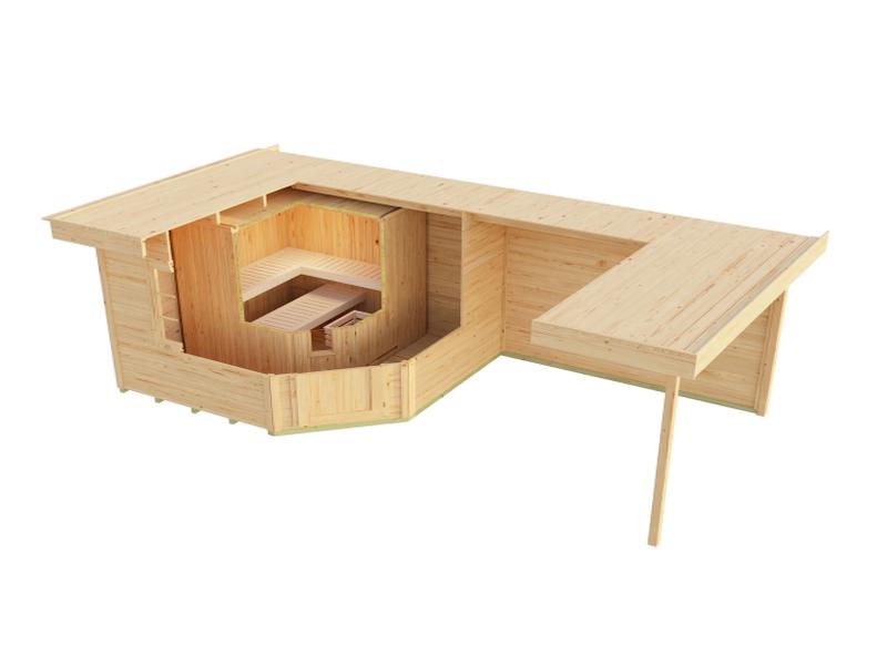 Weka Saunahaus Salo 28 mm anthrazit/weiß