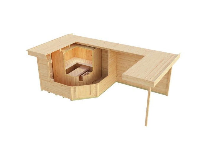 Weka Saunahaus SALO 2, 28 mm natur, inkl. 9 kW BioS