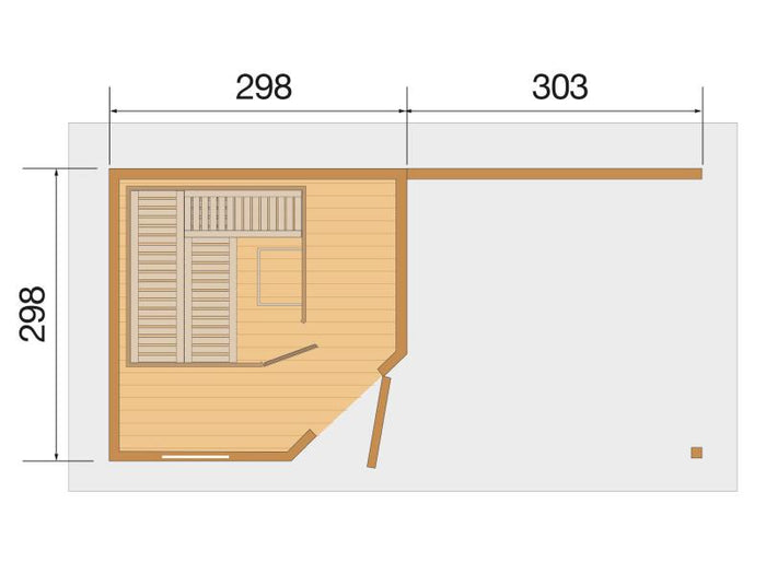 Weka Saunahaus SALO 2, 28 mm, natur, inkl. 9 kW Saunaofen (OS)
