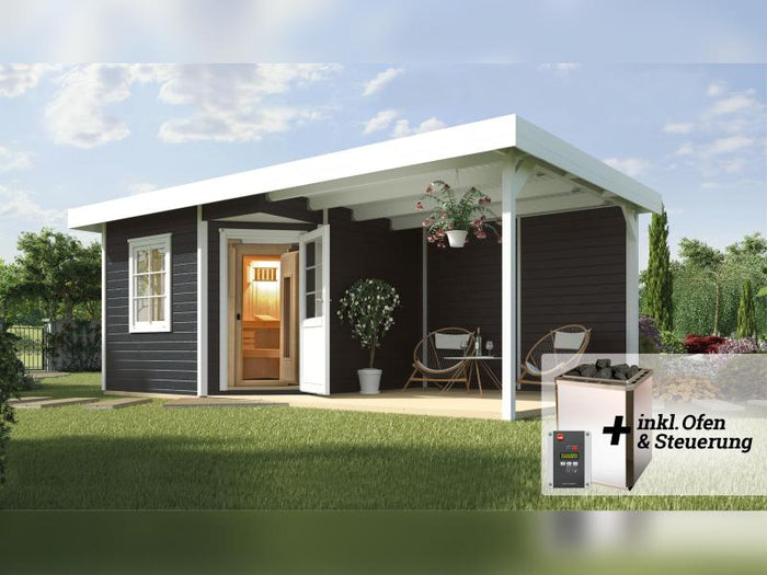 Weka Saunahaus Salo Gr. 2 anthrazit inkl. 7,5 kW BioS
