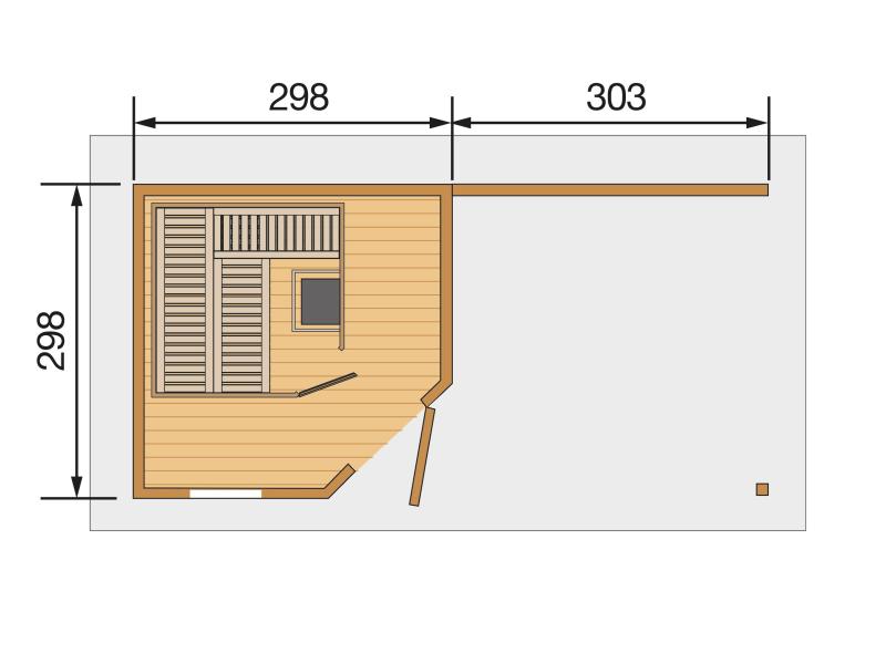 Weka Saunahaus Salo Gr. 2 anthrazit inkl. 7,5 kW BioS