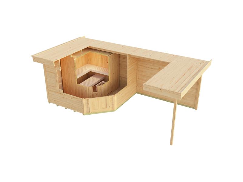 Weka Saunahaus Salo Gr.2 schwedenrot inkl. 9 kW Kompaktofen