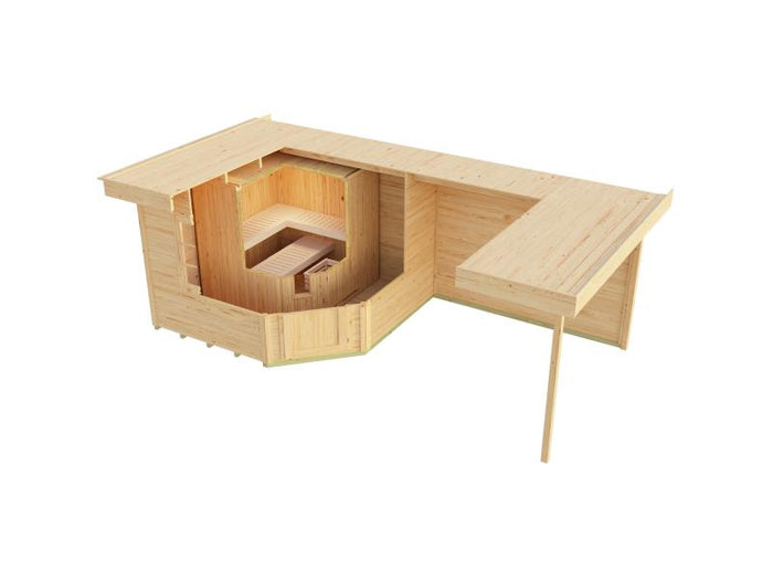 Weka Saunahaus Salo Gr.2 schwedenrot inkl. 9 kW Kompaktofen