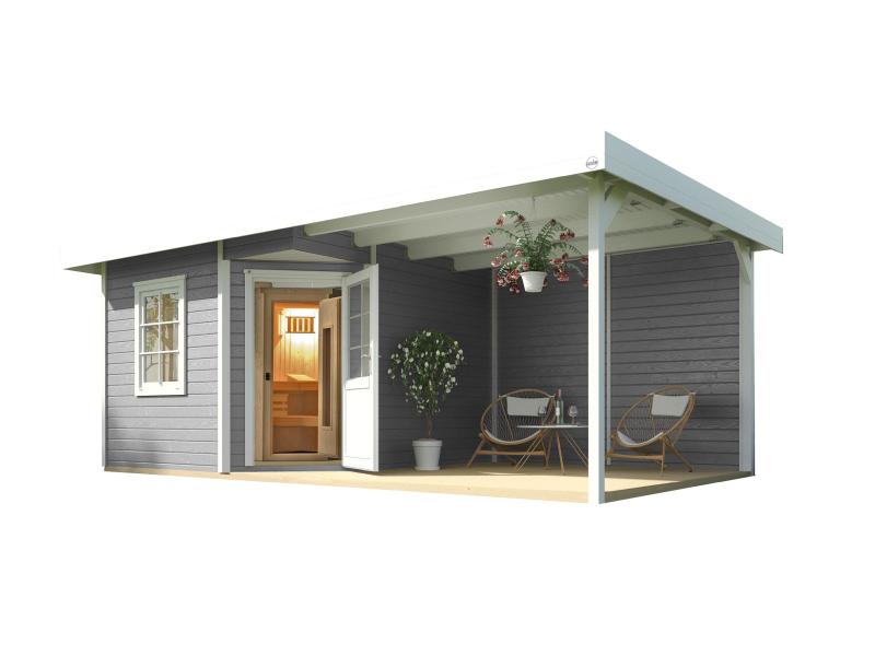 Weka Saunahaus Salo Gr.2 seidengrau inkl. 7,5 kW OS