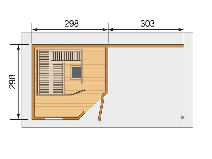 Weka Saunahaus Salo Gr.2 seidengrau inkl. 7,5 kW OS
