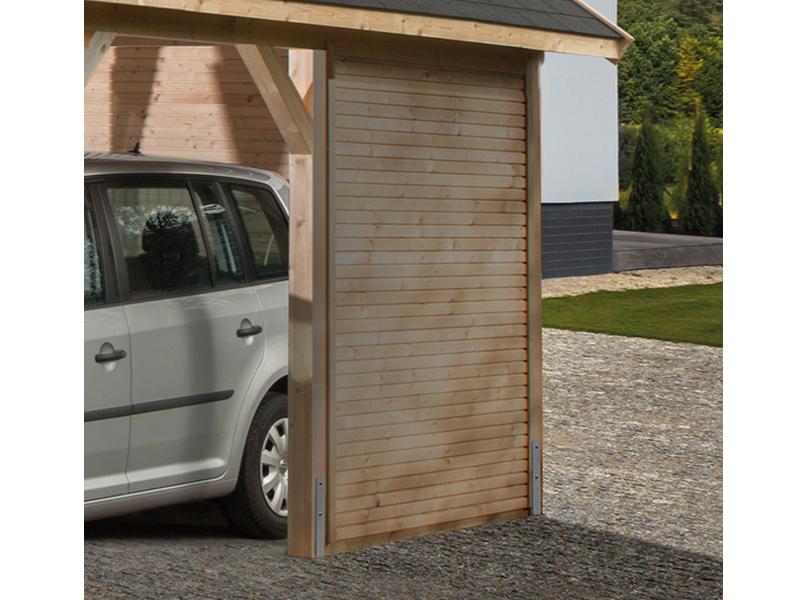 Weka Seitenwand für Leimholz-Carports aus Bohlen in Cubilis-Optik