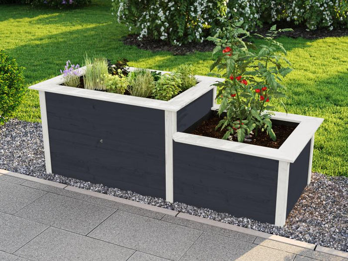 Weka Stufenhochbeet  205 x 79 cm, anthrazit