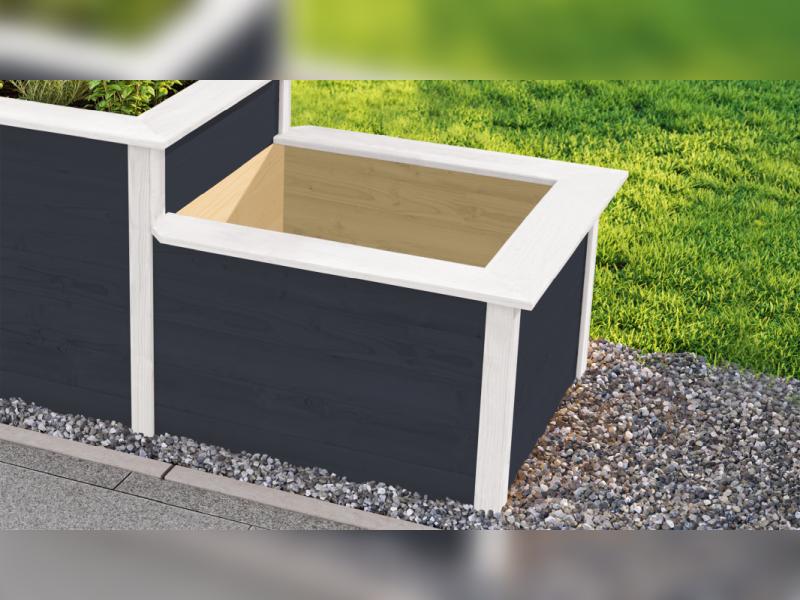 Weka Stufenhochbeet 205 x 79 cm, anthrazit