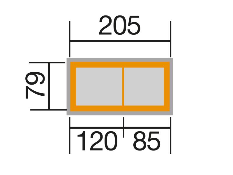 Weka Stufenhochbeet 205 x 79 cm, anthrazit