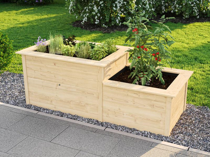 Weka Stufenhochbeet  205 x 79 cm, natur