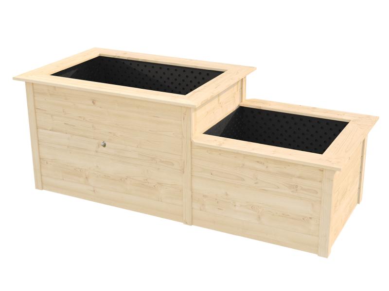 Weka Stufenhochbeet 205 x 79 cm, natur