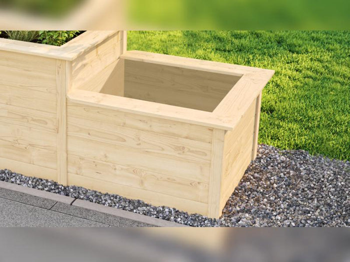 Weka Stufenhochbeet 205 x 79 cm, natur