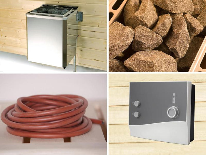 Weka Technikpaket 2 für Saunahaus Serie 533 mit 9kW Bio Ofen, Steuerung, Kabel