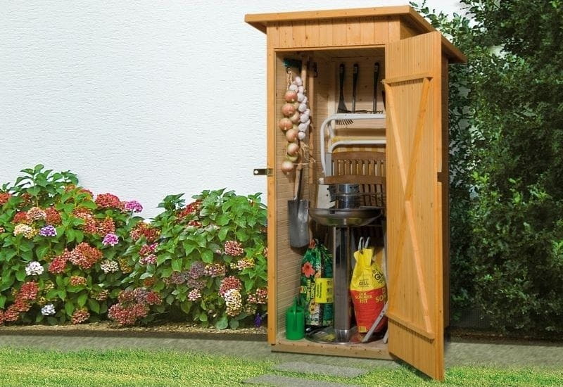 Weka Terrassenschrank mit Flachdach und Einzeltür