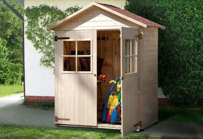 Weka Terrassenschrank mit Satteldach und Doppeltür