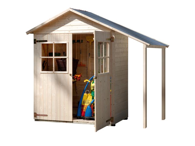 Weka Terrassenschrank mit Satteldach und Doppeltür inkl. Schleppdach