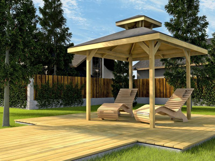 Weka Überdachung Gartenoase 651 Gr. 1 Massivholz