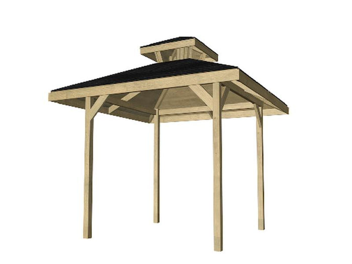 Weka Überdachung Gartenoase 651 Gr. 1 Massivholz