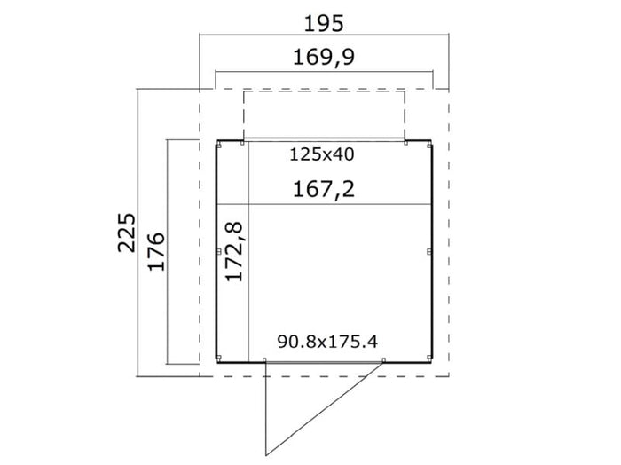 Weka Verkaufsstand Mori 4, 14 mm, inkl. Fußboden, naturbelassen