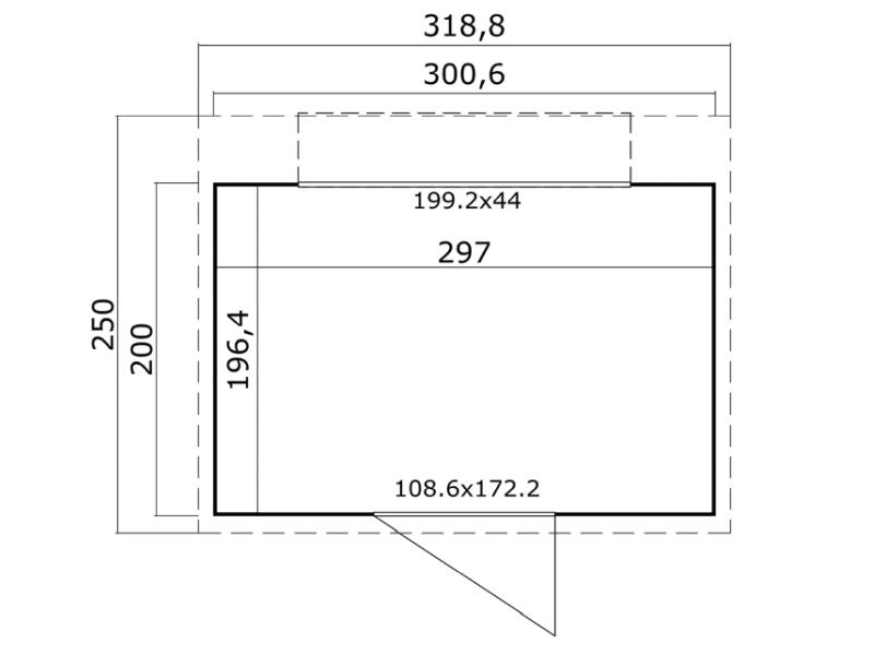 Weka Verkaufsstand Mori 5, 14 mm, ohne Fußboden, naturbelassen