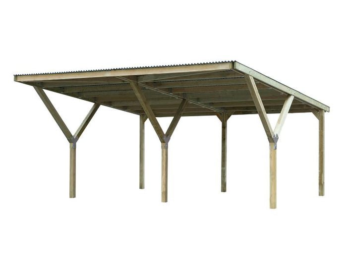Weka Y-Doppelcarport inkl. PVC Kunstoffdach
