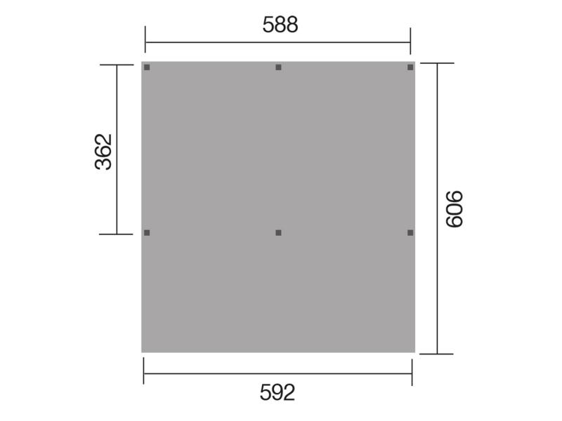 Weka Y-Doppelcarport inkl. PVC Kunstoffdach