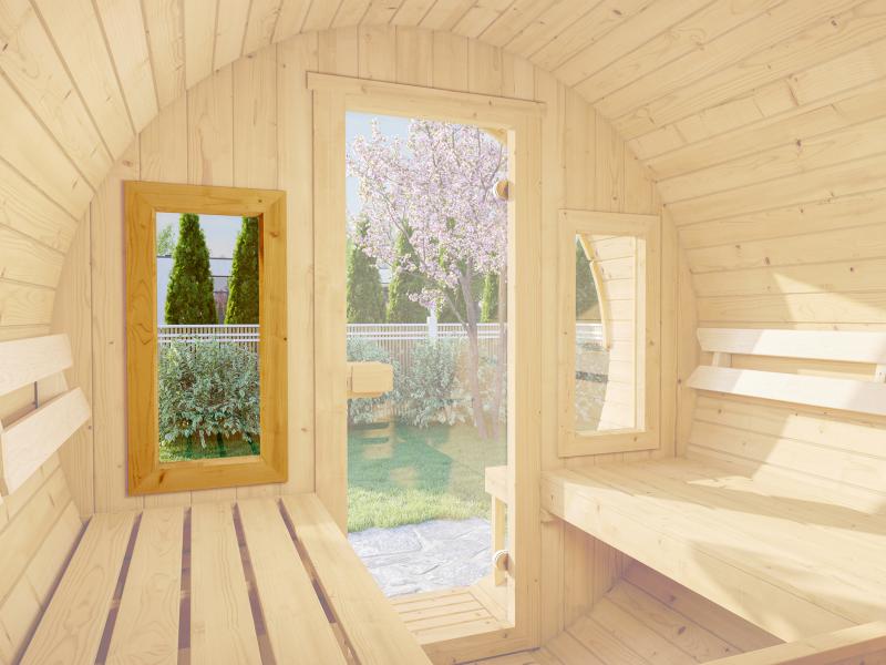 Weka Zusatzfenster für Fasssauna 38 mm