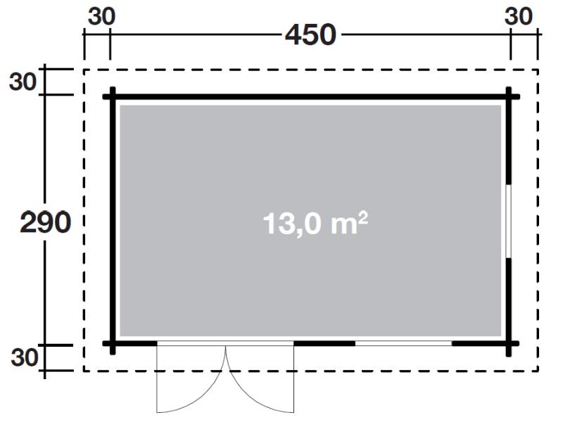 Wolff Finnhaus Aktionshaus Lille B naturbelassen, inkl. Fußboden