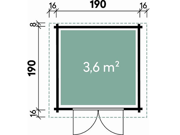 Wolff Finnhaus Aktionshaus Lyon A 28 mm natur, inkl. Fußboden