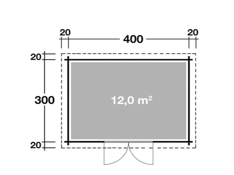 Wolff Finnhaus Aktionshaus Metz B 28 mm natur, inkl. Fußboden