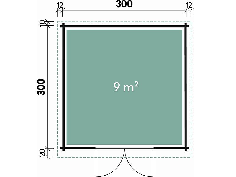 Wolff Finnhaus Aktionshaus Paris A 28 mm natur, inkl. Fußboden