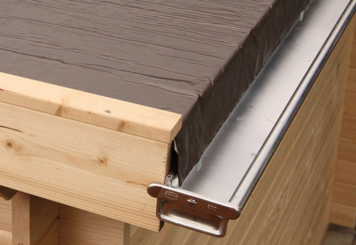 Wolff Finnhaus Alu-Kastendachrinne für Flachdach bis 300 cm mit 1 Fallrohr