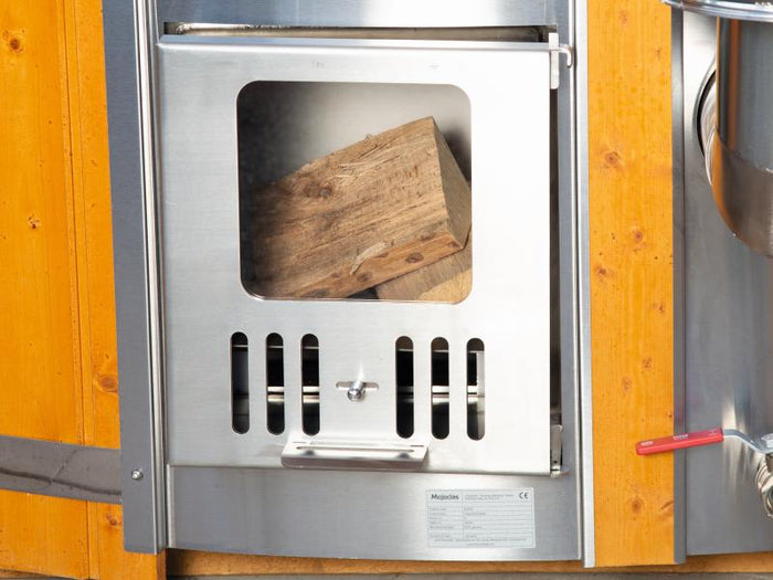 Wolff Finnhaus Badebottich Typ 1, cremeweißer Einsatz, Anstrich Silbergrau, integrierter Edelstahlof