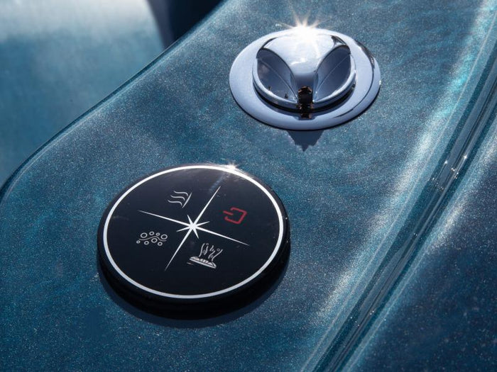 Wolff Finnhaus Badebottich Typ 4, grauer Einsatz, Anstrich Anthrazit, integrierter Edelstahlofen, in