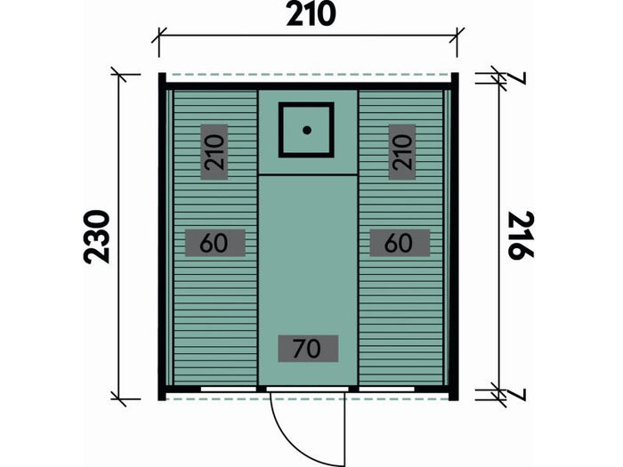 Wolff Finnhaus Cube Saunafass 230 Art 1 Bausatz Typ 3