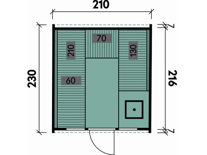 Wolff Finnhaus Cube Saunafass 230 Art 2 Bausatz Typ 4