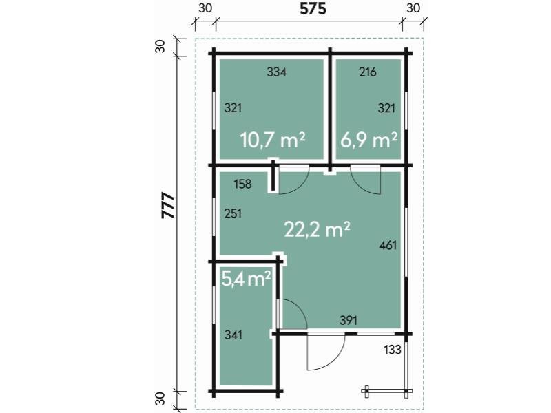 Wolff Finnhaus Ferienhaus Spessart 92-E mit Schlafboden
