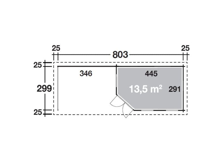 Wolff Finnhaus Flachdachhaus Maja 40-B/1 mit Terasse 350 cm