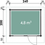 Wolff Finnhaus Gartenhaus Caroline 28 mit Rahmenfundament, inkl. Fußboden