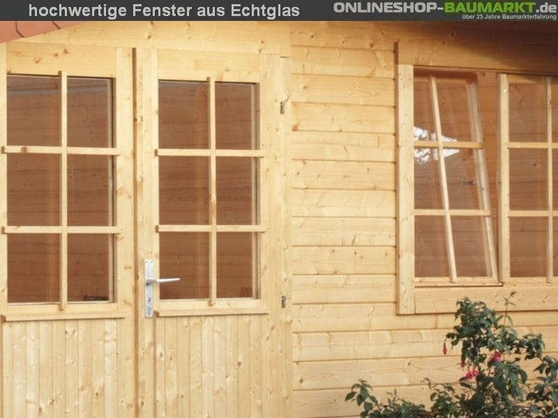 Wolff Finnhaus Gartenhaus Caroline 28 mit Rahmenfundament, inkl. Fußboden