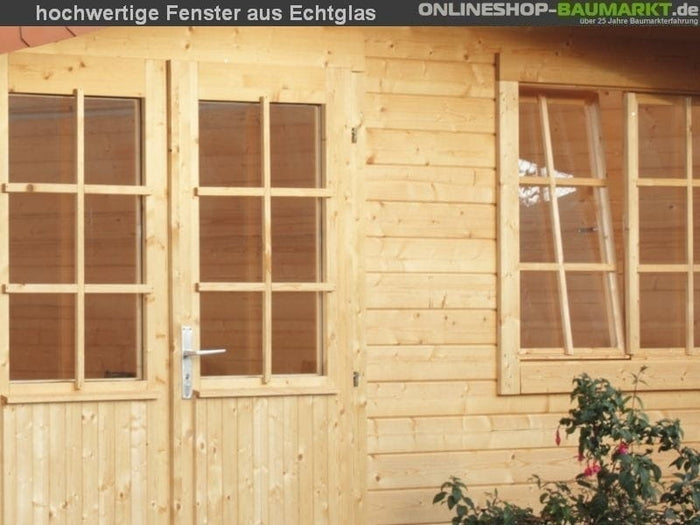 Wolff Finnhaus Gartenhaus Caroline 28 mit Rahmenfundament, inkl. Fußboden