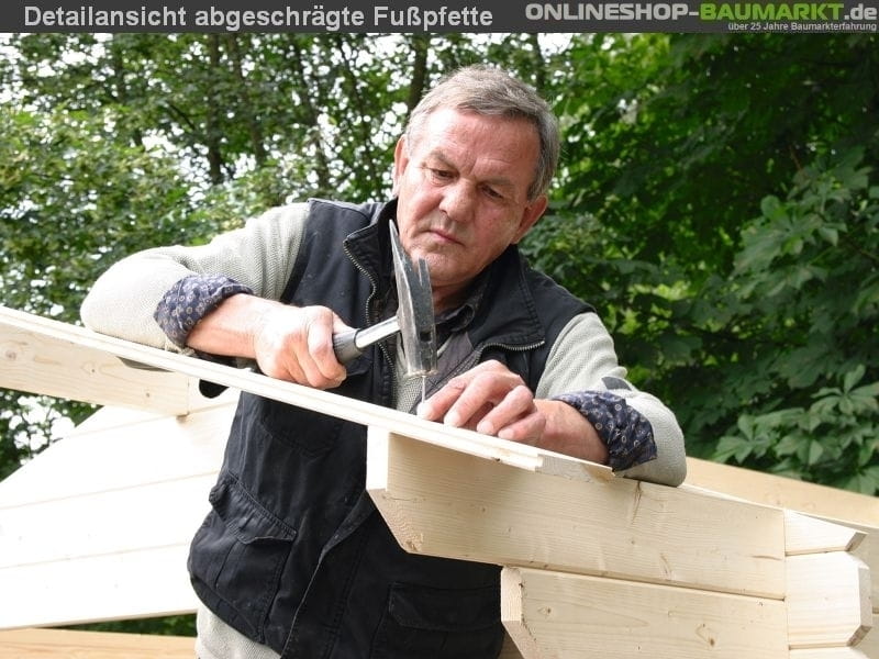 Wolff Finnhaus Gartenhaus Caroline 28 mit Rahmenfundament, inkl. Fußboden