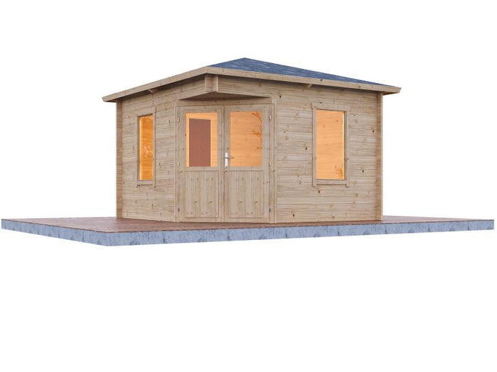 Wolff Finnhaus Gartenhaus Gena 3333, 40 mm, inkl. Fußboden