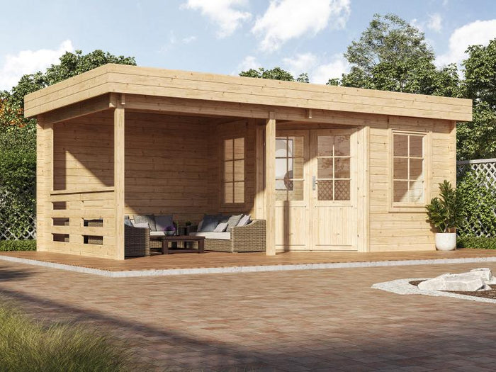 Wolff Finnhaus Gartenhaus Gleda 5628, 40 mm, inkl. Fußboden